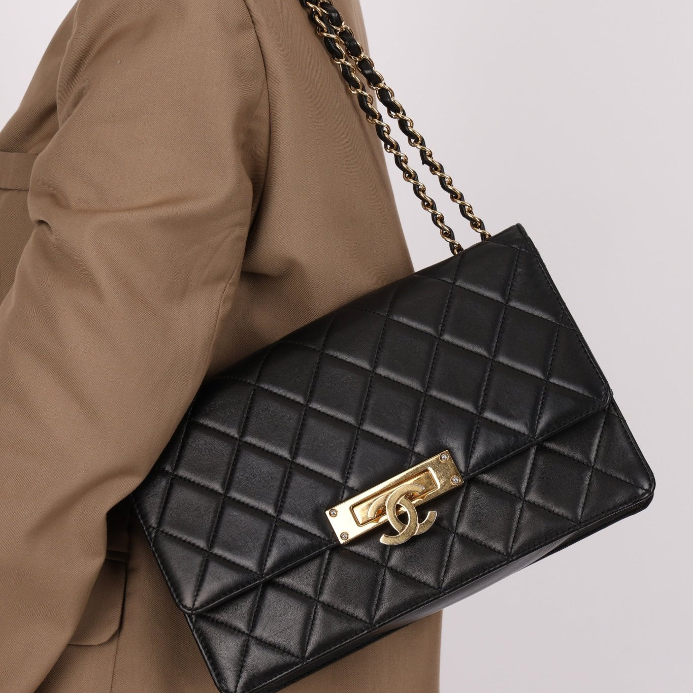Chanel 2015 Quilted Lambskin Medium Golden Class Flap - FashioNica
