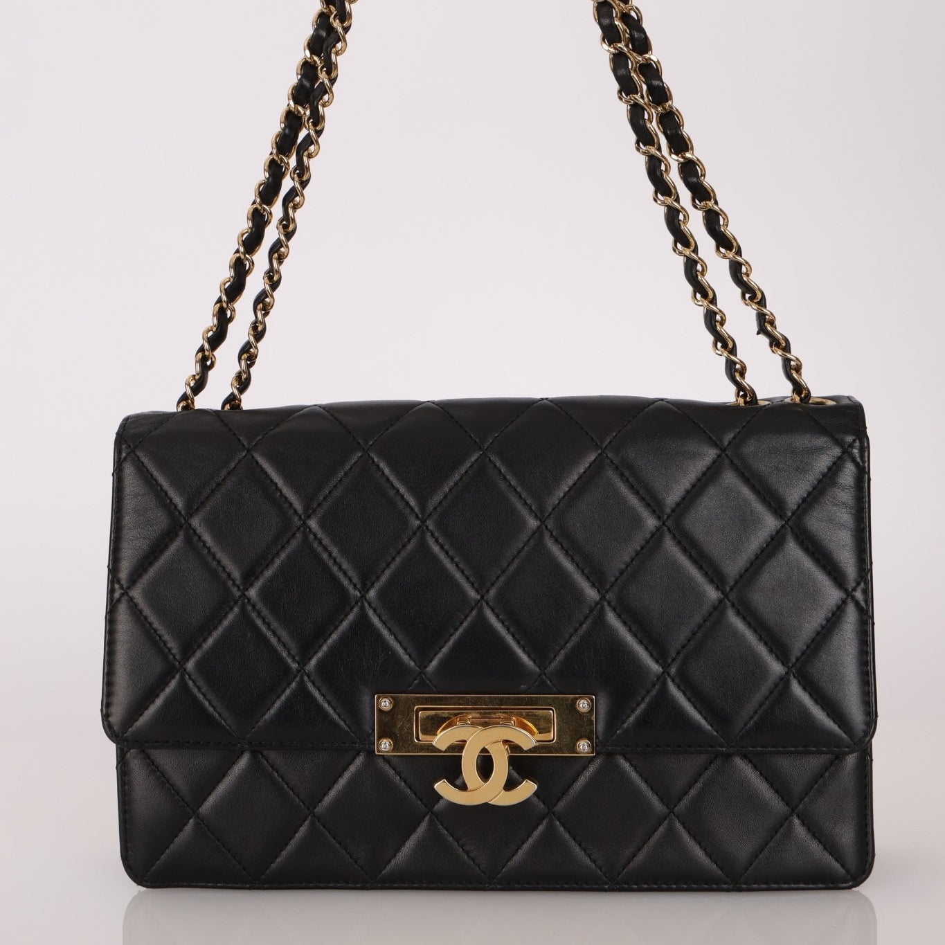 Chanel 2015 Quilted Lambskin Medium Golden Class Flap - FashioNica