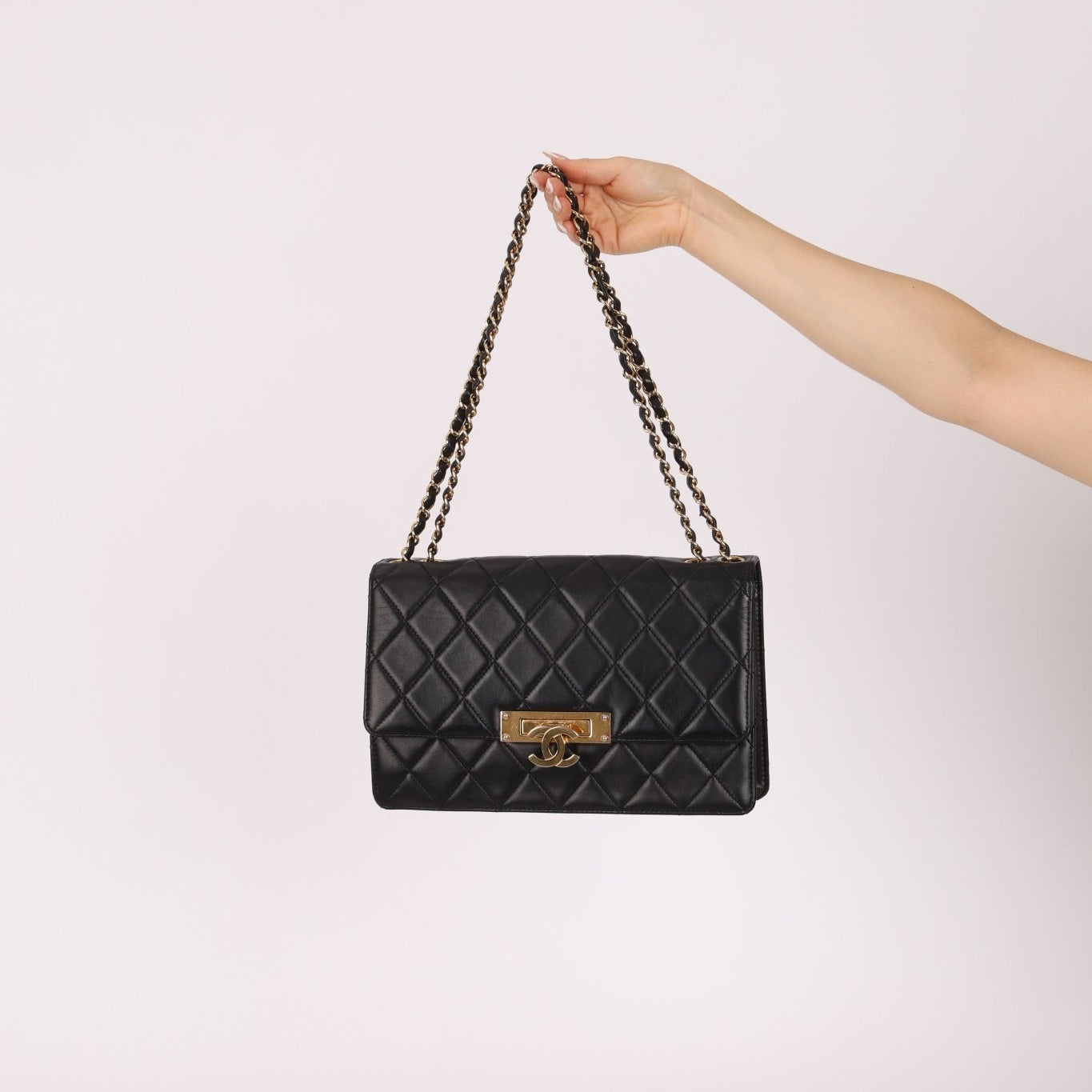 Chanel 2015 Quilted Lambskin Medium Golden Class Flap - FashioNica