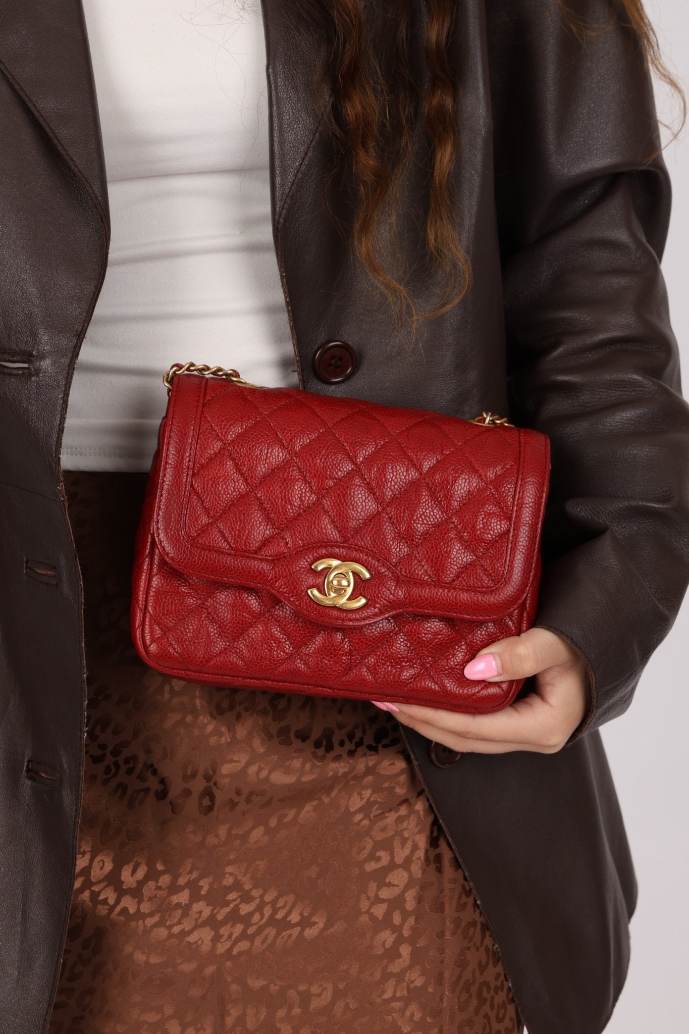 Chanel 2015 Red Caviar Mini Paris Flap - FashioNica