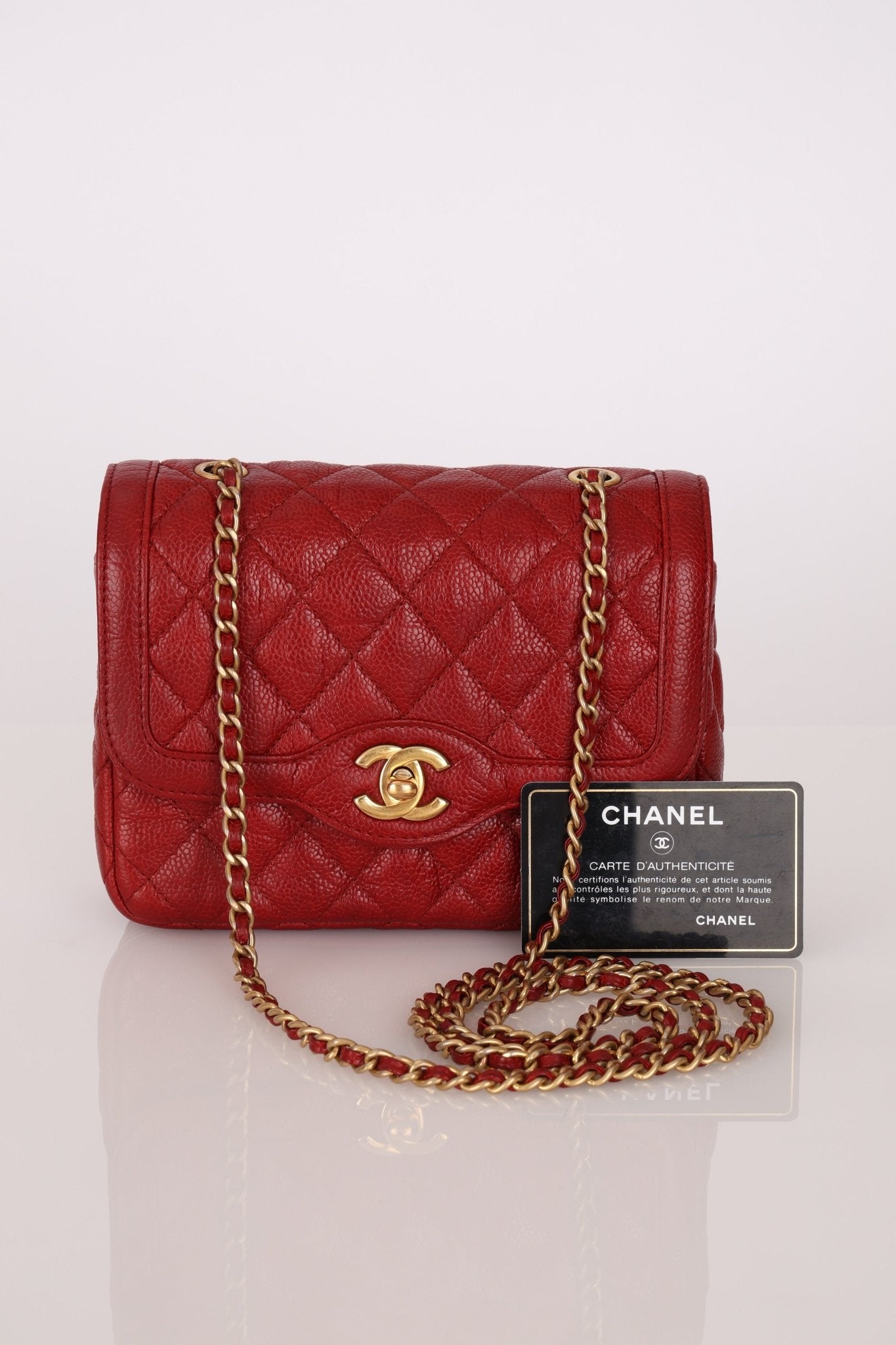 Chanel 2015 Red Caviar Mini Paris Flap - FashioNica