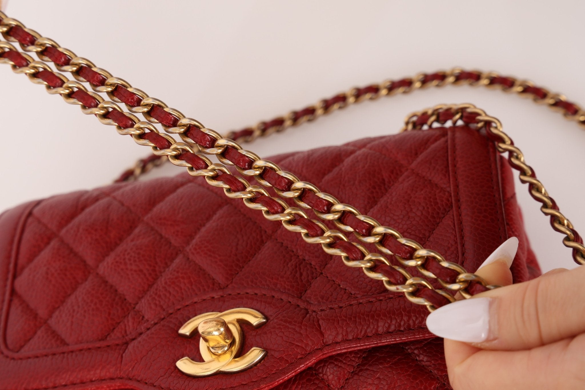 Chanel 2015 Red Caviar Mini Paris Flap - FashioNica