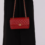 Chanel 2015 Red Caviar Paris Single Flap - FashioNica