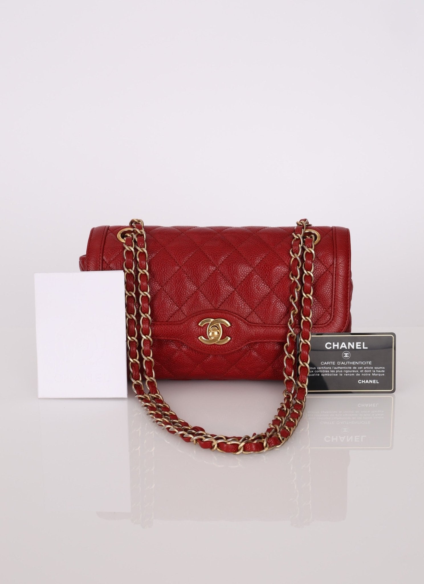 Chanel 2015 Red Caviar Paris Single Flap - FashioNica