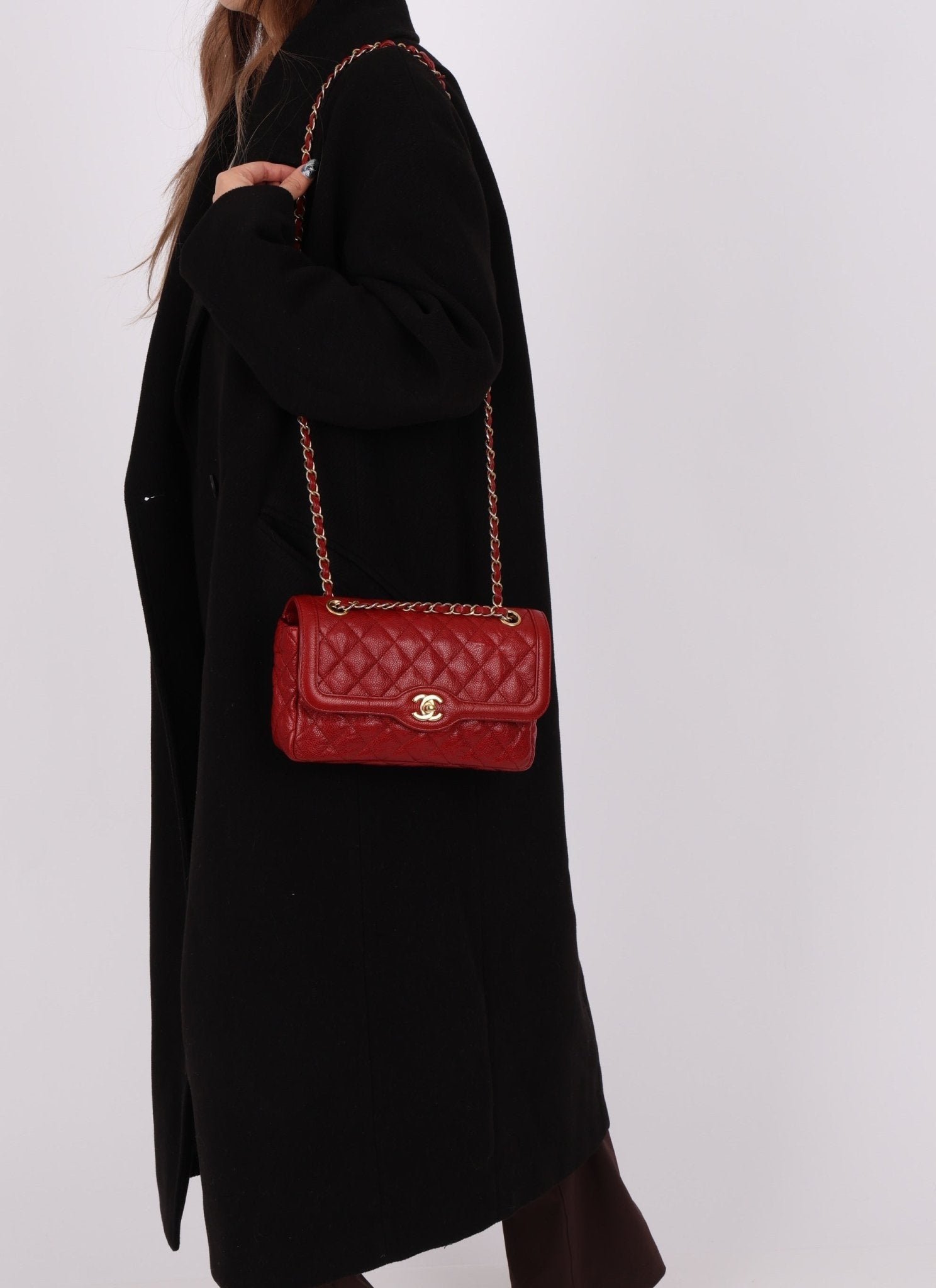 Chanel 2015 Red Caviar Paris Single Flap - FashioNica