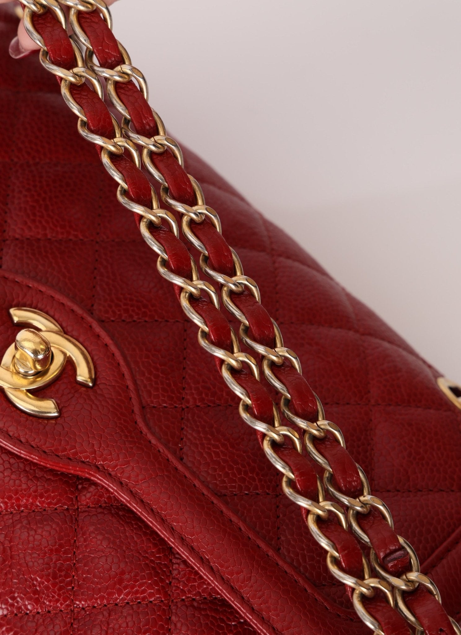 Chanel 2015 Red Caviar Paris Single Flap - FashioNica