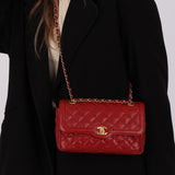 Chanel 2015 Red Caviar Paris Single Flap - FashioNica