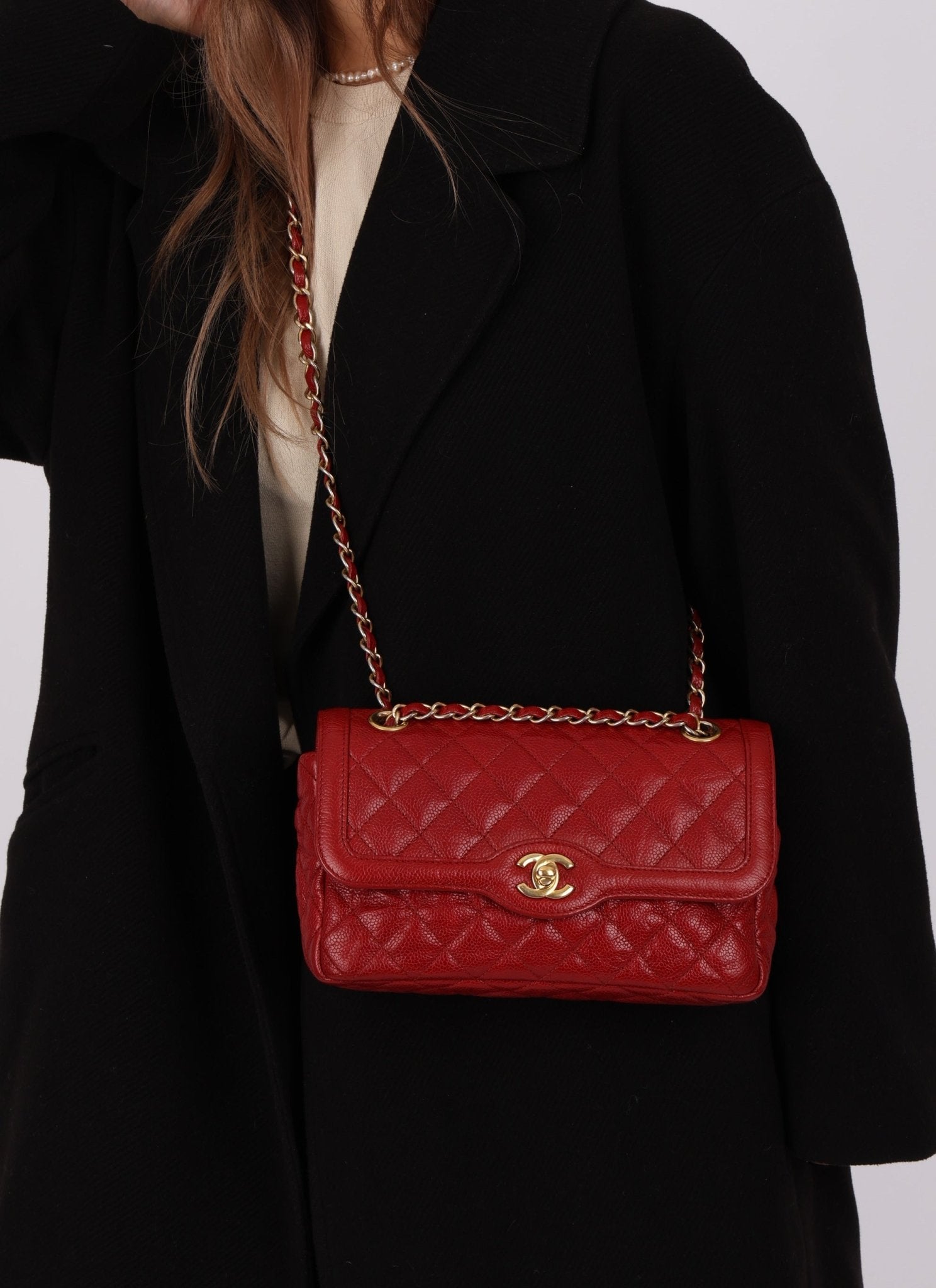 Chanel 2015 Red Caviar Paris Single Flap - FashioNica