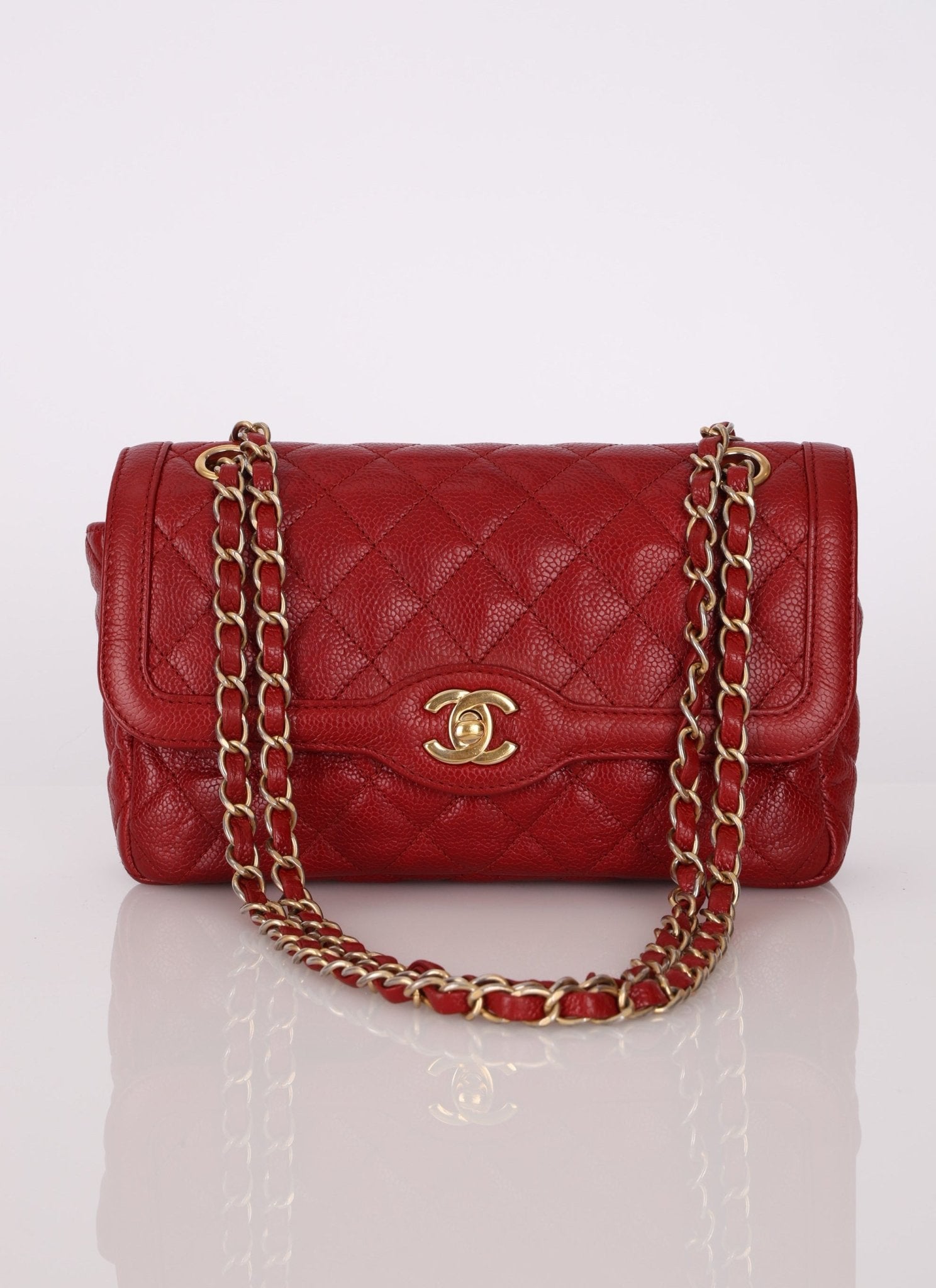 Chanel 2015 Red Caviar Paris Single Flap - FashioNica