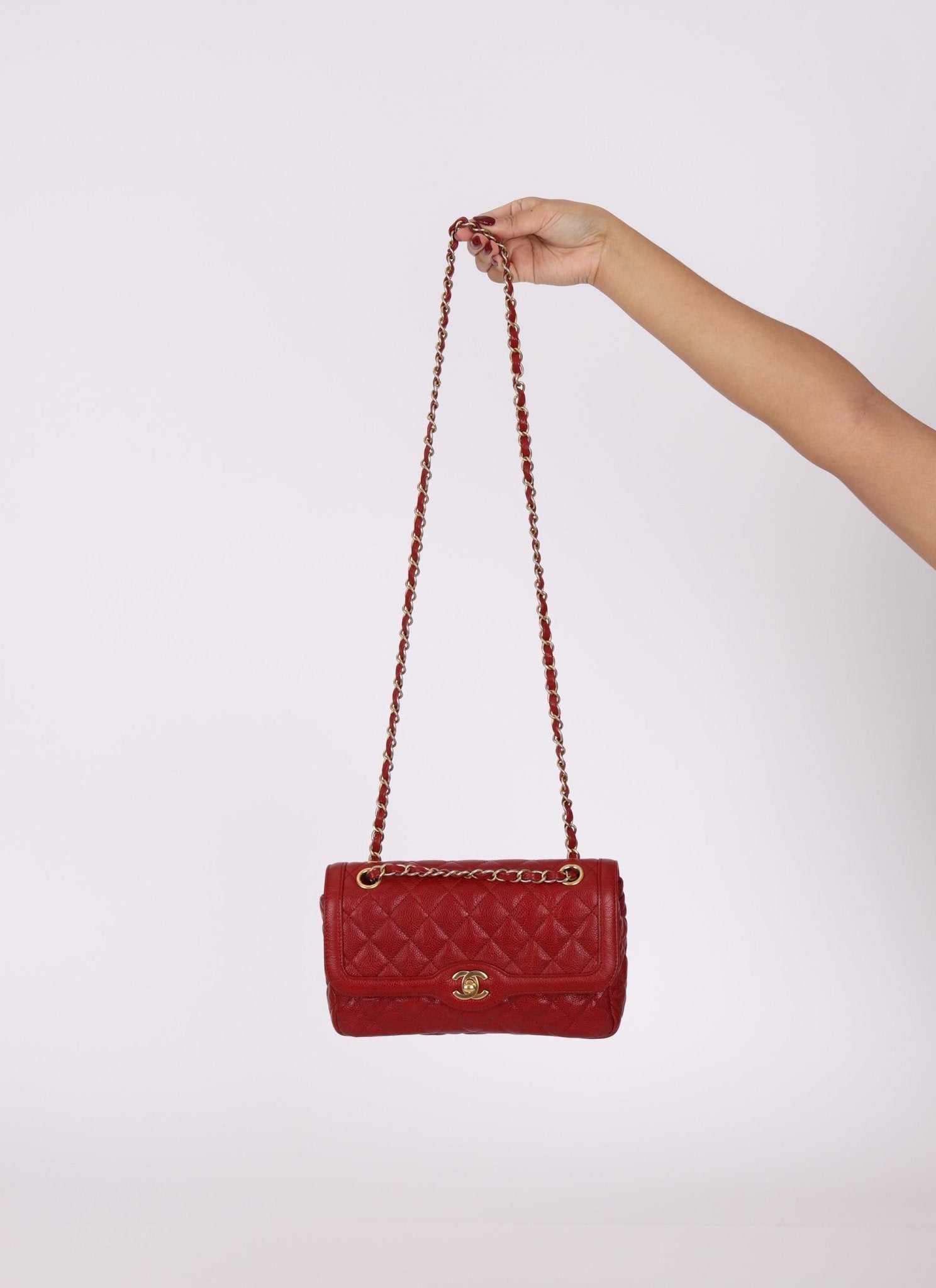 Chanel 2015 Red Caviar Paris Single Flap - FashioNica