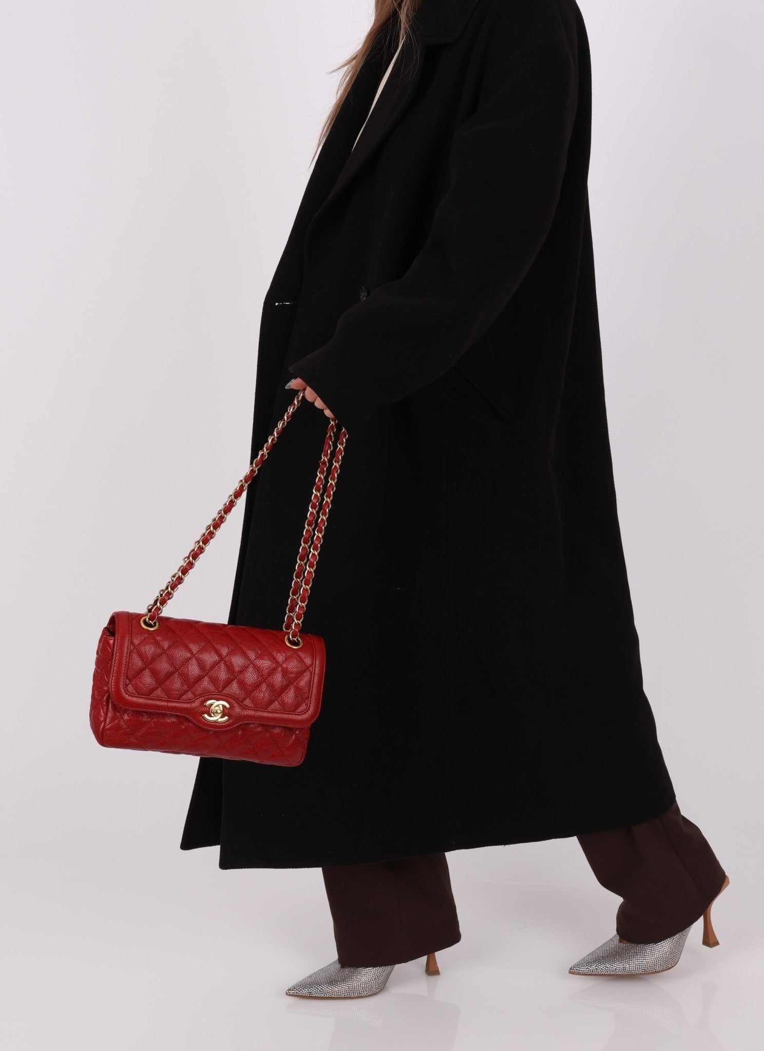 Chanel 2015 Red Caviar Paris Single Flap - FashioNica