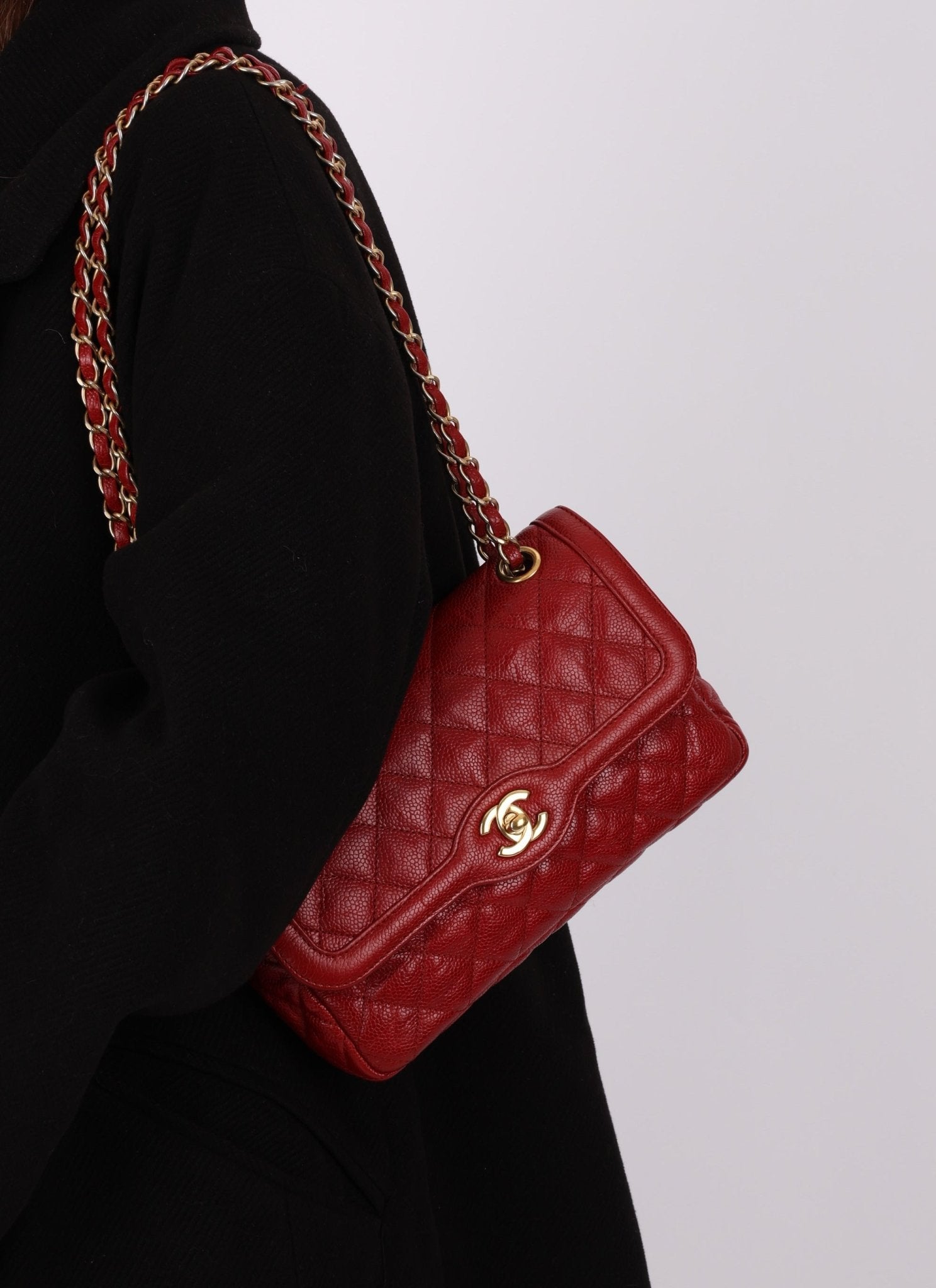 Chanel 2015 Red Caviar Paris Single Flap - FashioNica