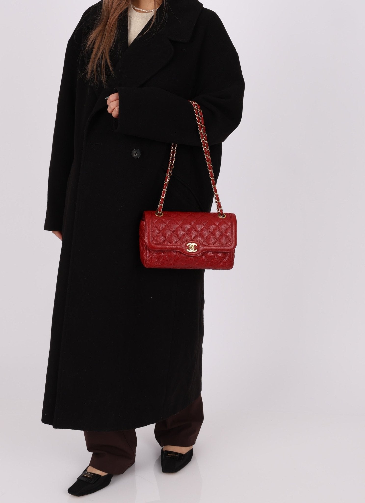 Chanel 2015 Red Caviar Paris Single Flap - FashioNica