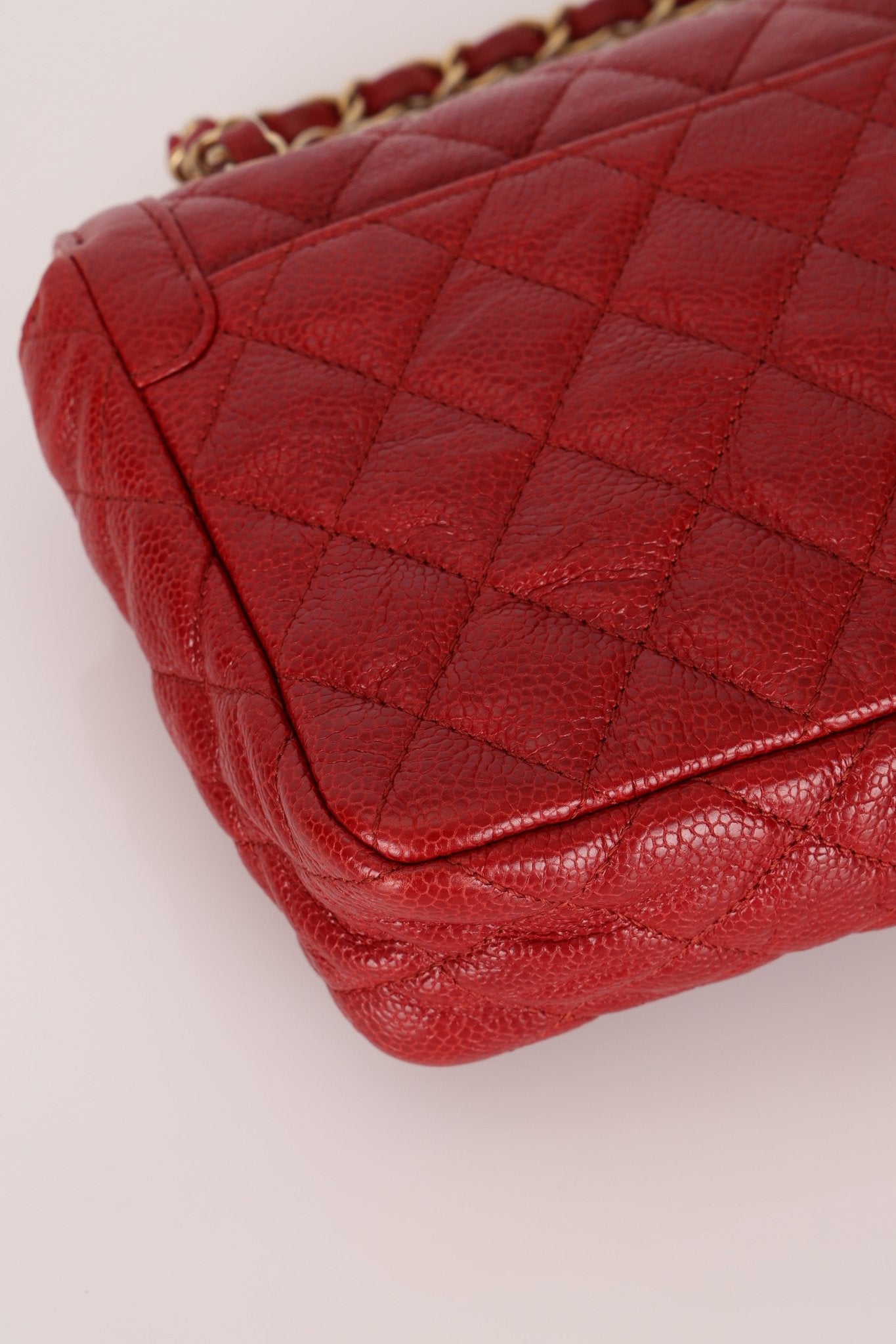 Chanel 2015 Red Caviar Paris Square Single Flap - FashioNica