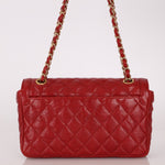 Chanel 2015 Red Caviar Paris Square Single Flap - FashioNica