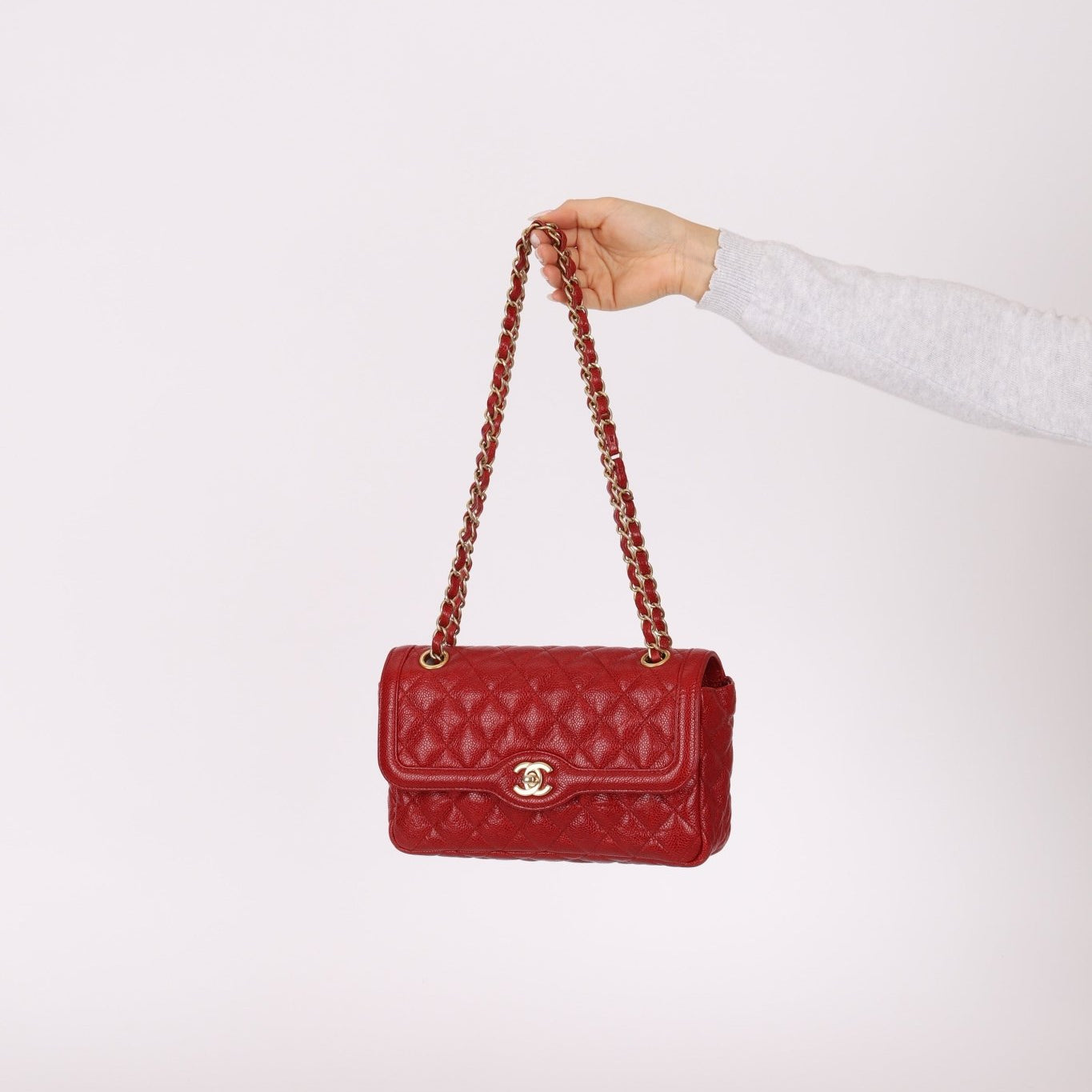 Chanel 2015 Red Caviar Paris Square Single Flap - FashioNica