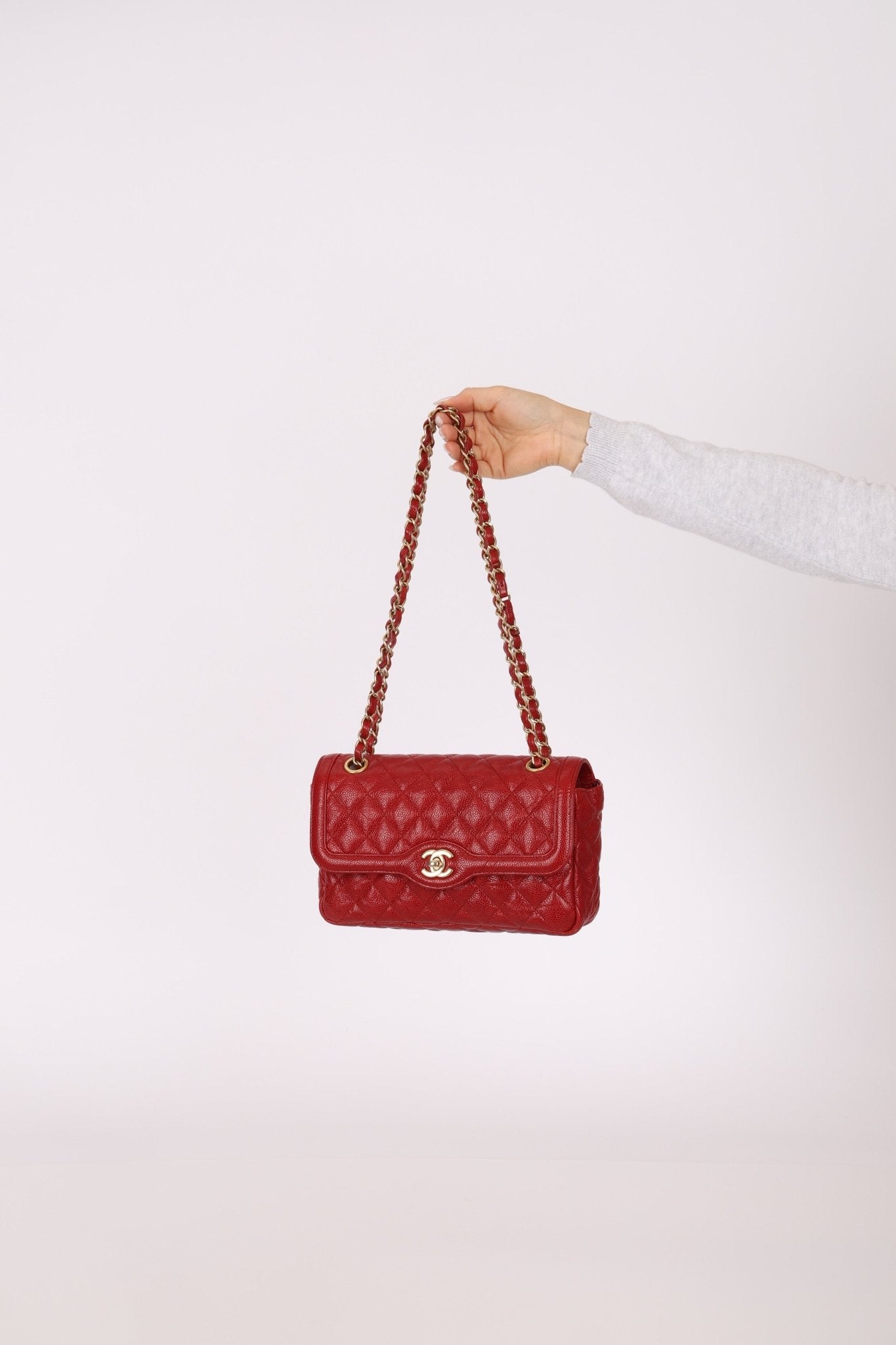 Chanel 2015 Red Caviar Paris Square Single Flap - FashioNica