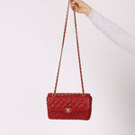 Chanel 2015 Red Caviar Paris Square Single Flap - FashioNica