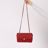 Chanel 2015 Red Caviar Paris Square Single Flap - FashioNica
