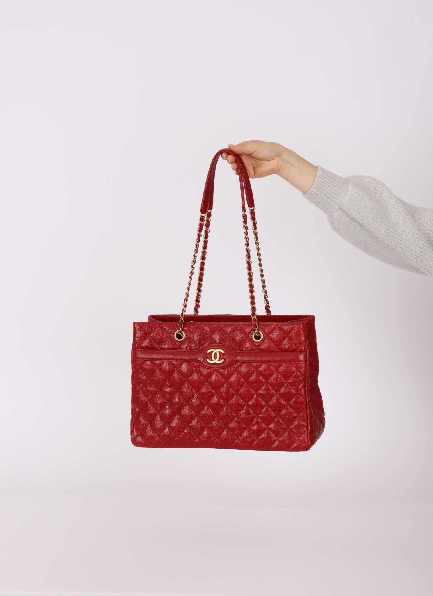 Chanel 2015 Red Caviar Paris Tote Bag - FashioNica