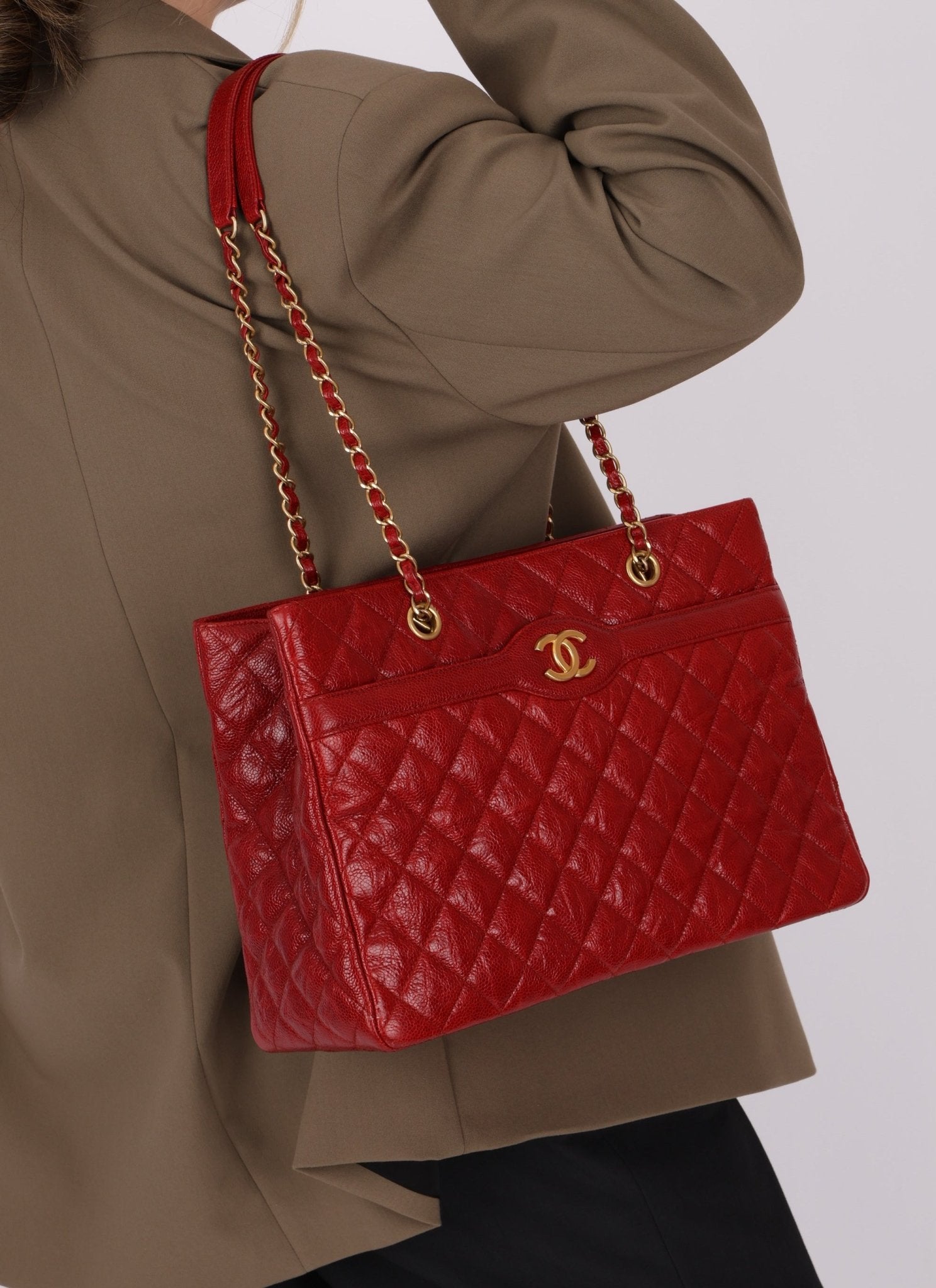Chanel 2015 Red Caviar Paris Tote Bag - FashioNica