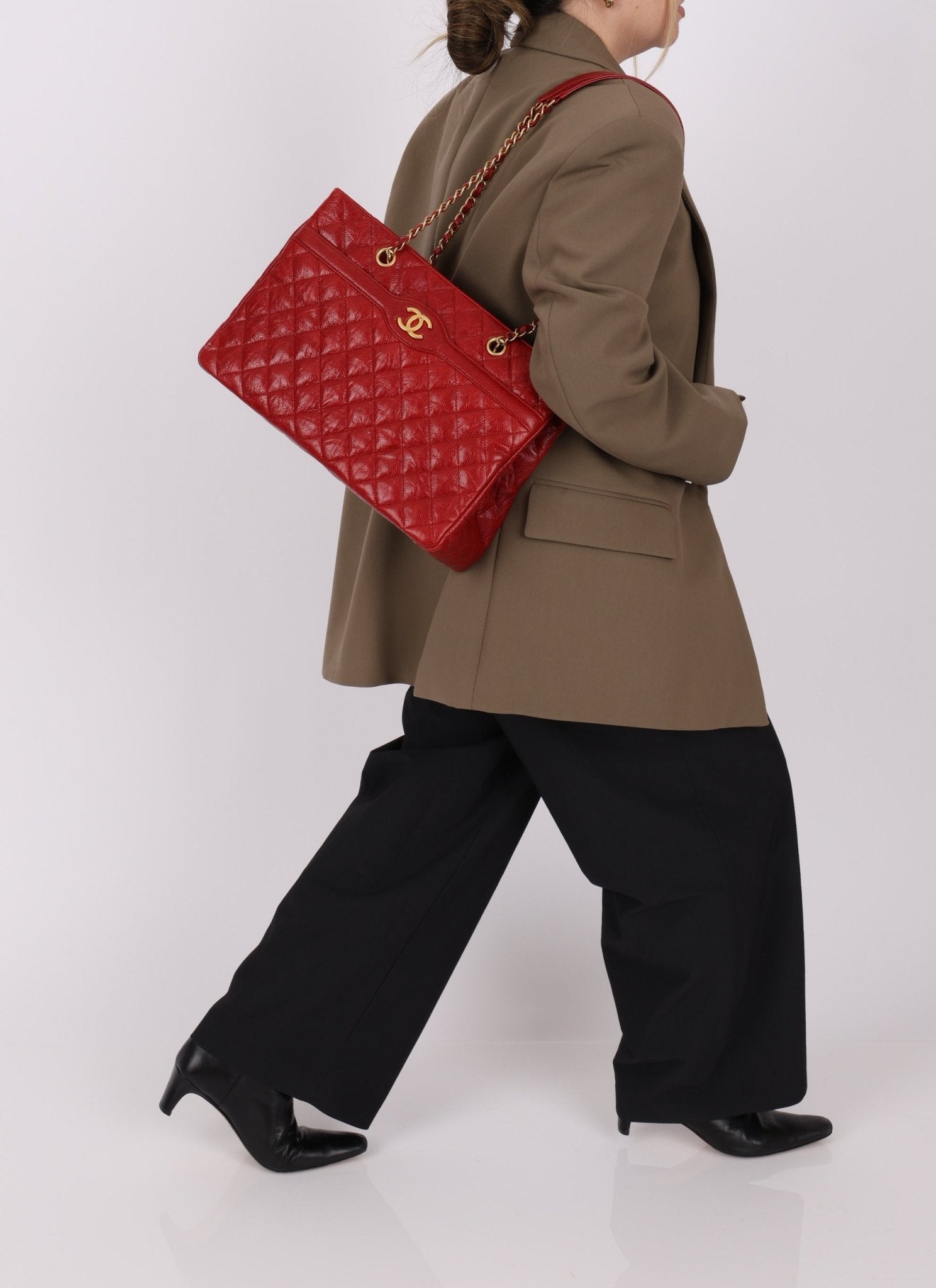 Chanel 2015 Red Caviar Paris Tote Bag - FashioNica