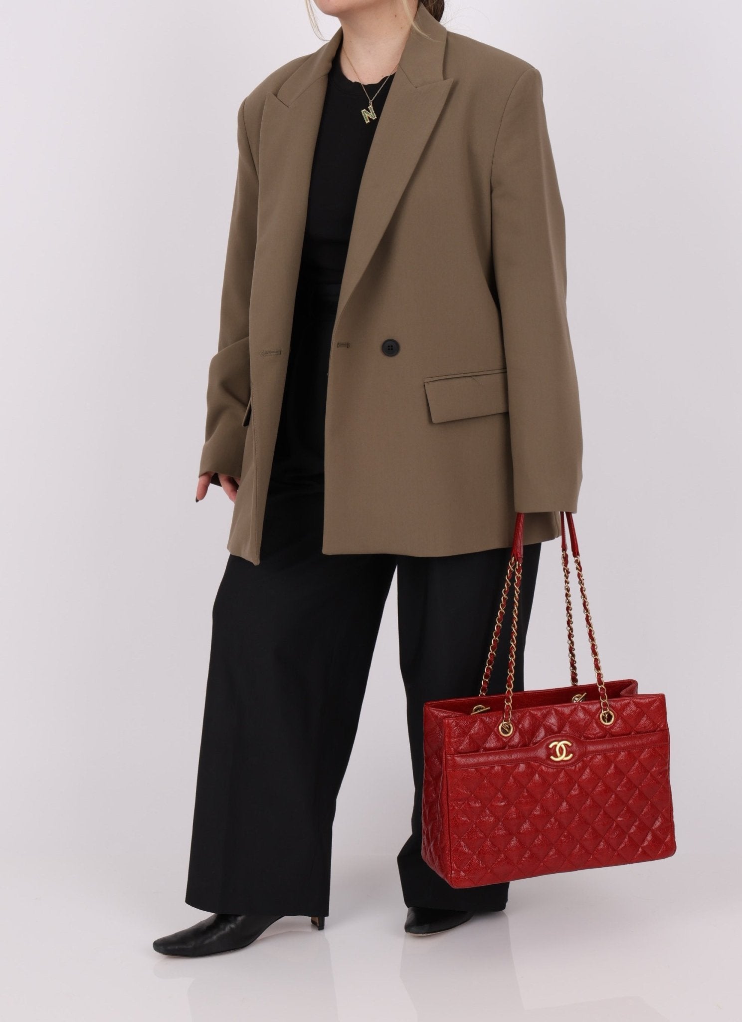 Chanel 2015 Red Caviar Paris Tote Bag - FashioNica