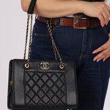 Chanel 2015 Sheepskin Diamond Quilted Chain Tote - FashioNica