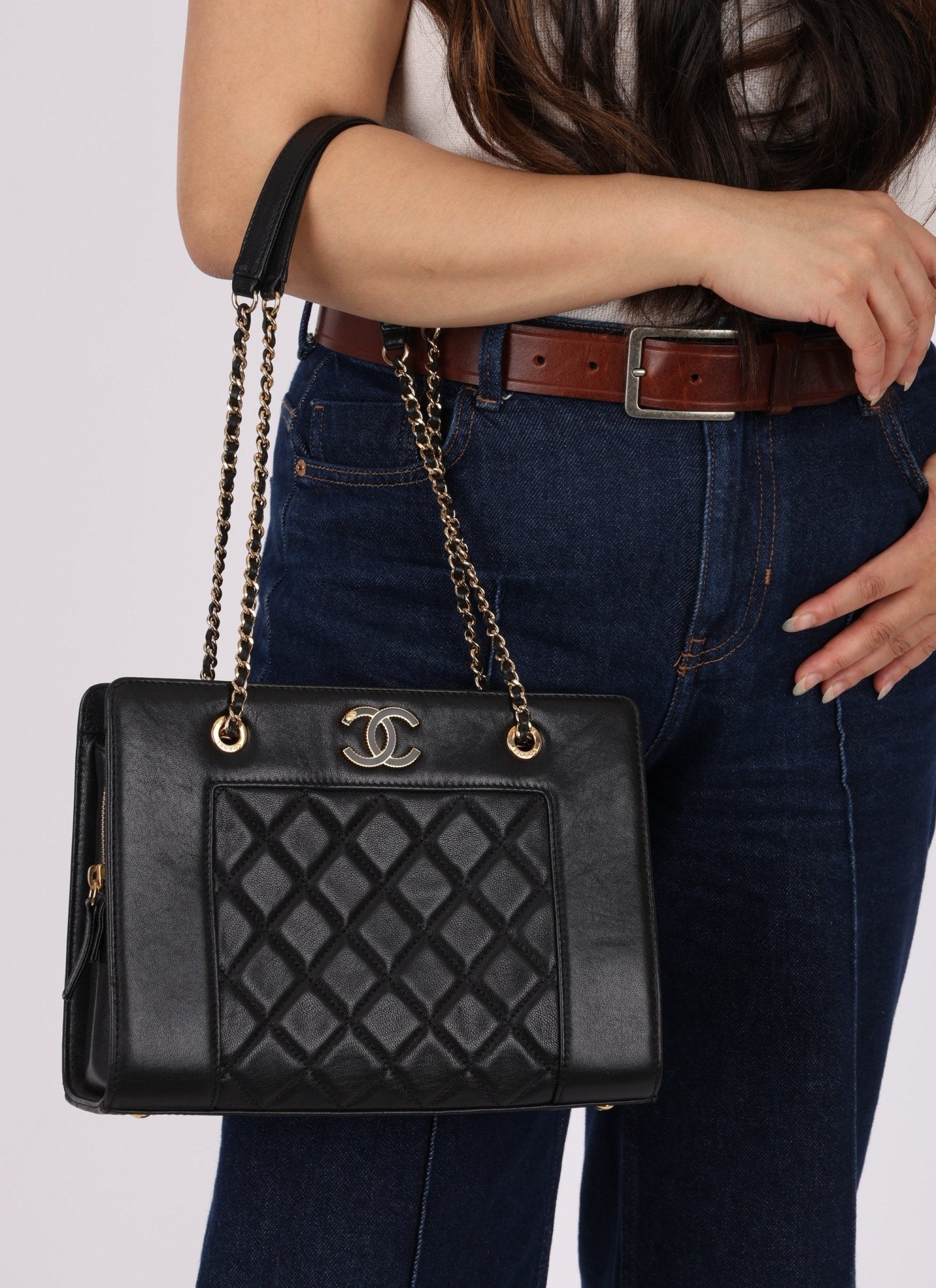 Chanel 2015 Sheepskin Diamond Quilted Chain Tote - FashioNica