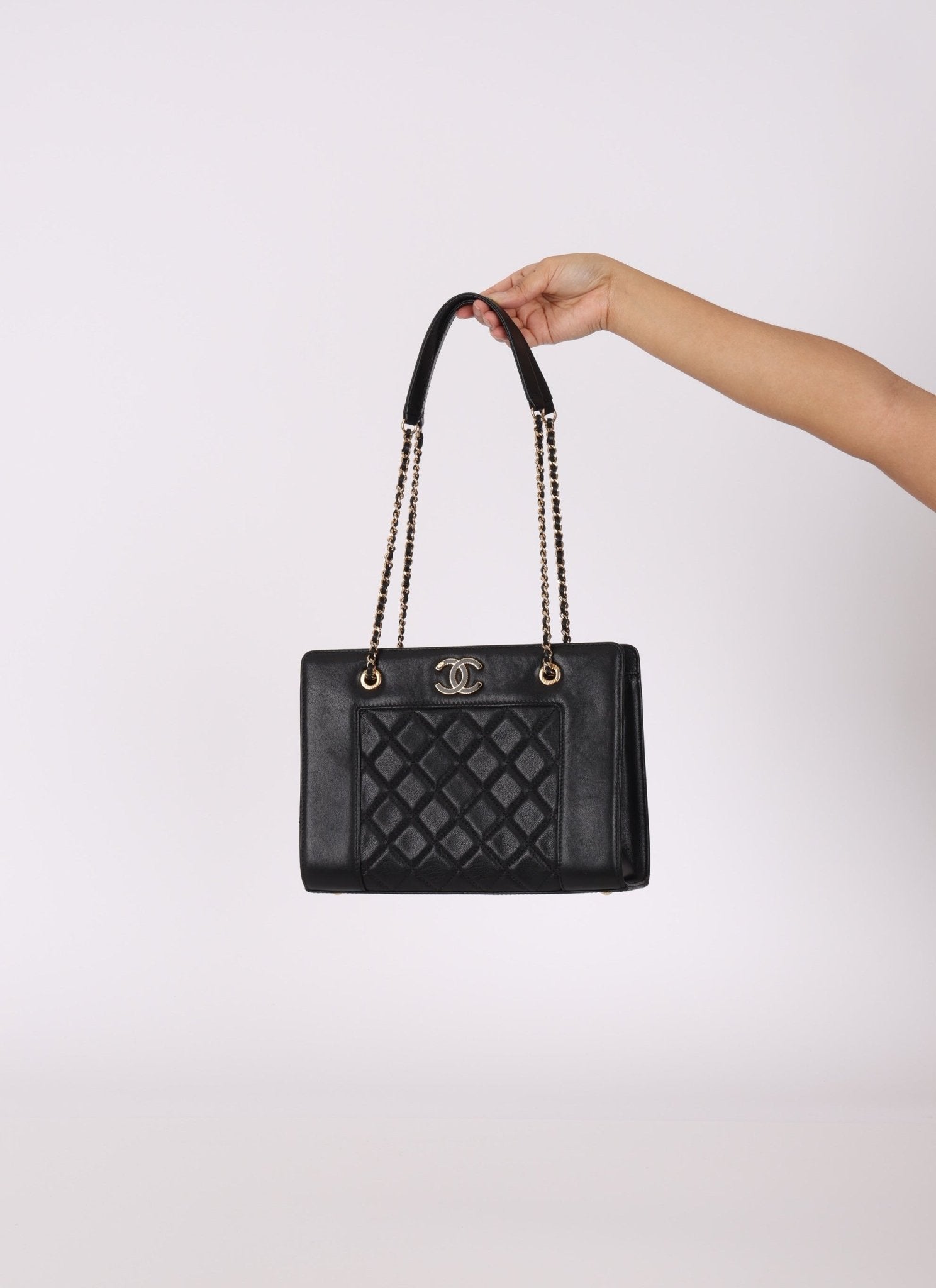Chanel 2015 Sheepskin Diamond Quilted Chain Tote - FashioNica