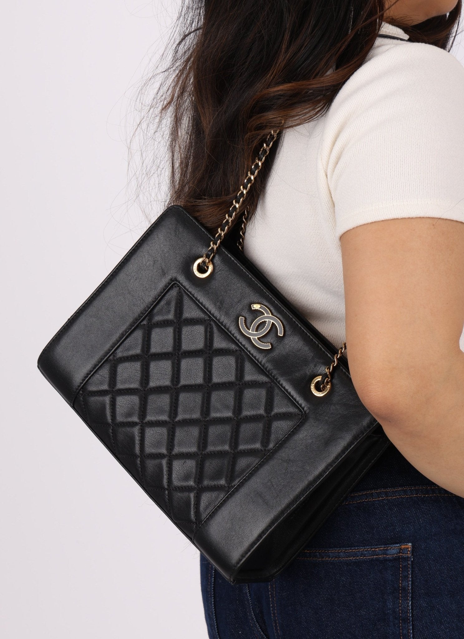 Chanel 2015 Sheepskin Diamond Quilted Chain Tote - FashioNica