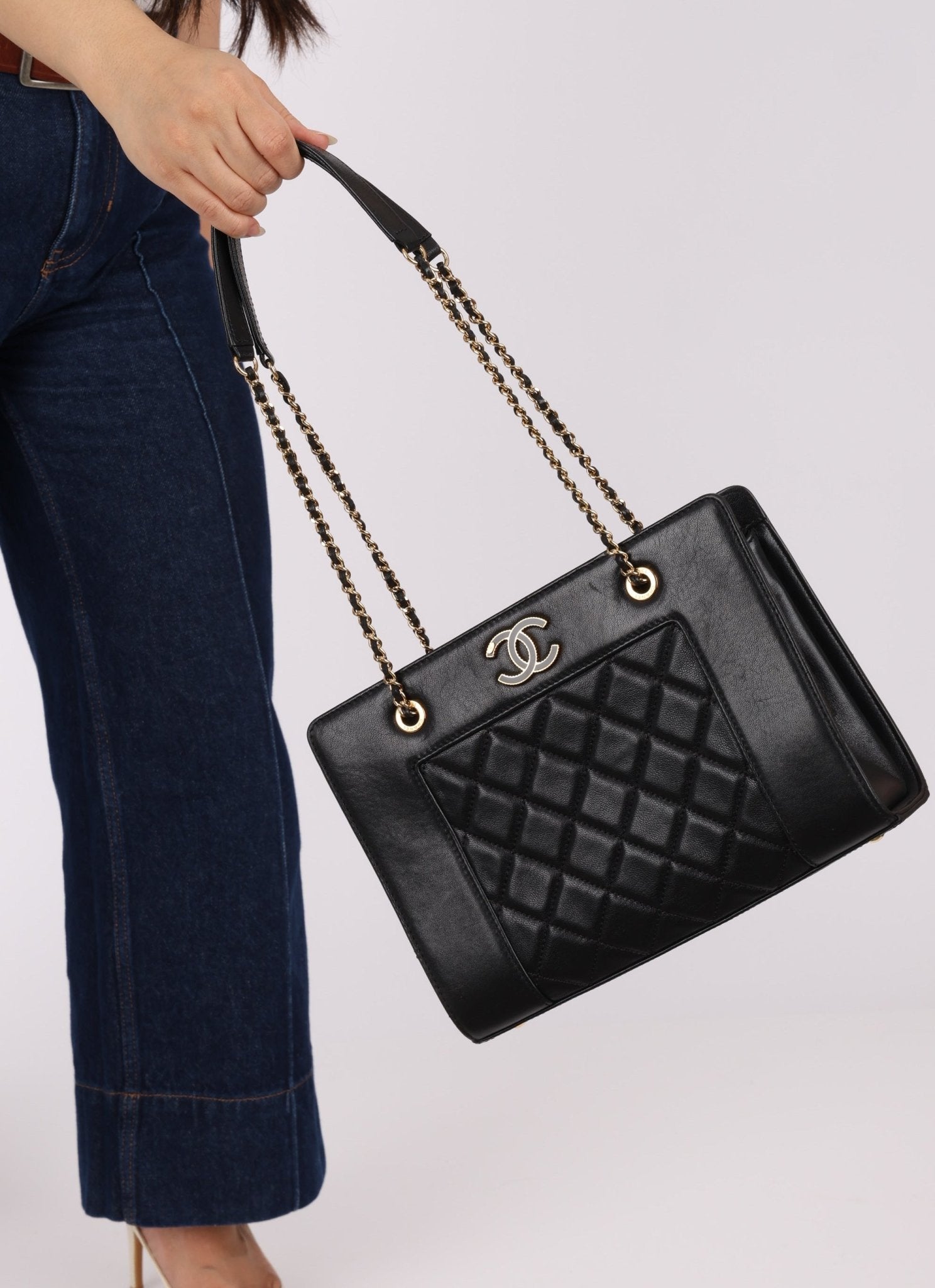 Chanel 2015 Sheepskin Diamond Quilted Chain Tote - FashioNica