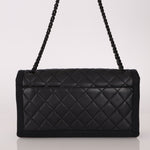 Chanel 2015 So Black Grograin Border Flap Bag - FashioNica