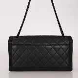 Chanel 2015 So Black Grograin Border Flap Bag - FashioNica