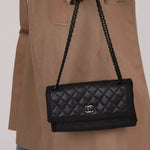 Chanel 2015 So Black Grograin Border Flap Bag - FashioNica