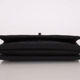 Chanel 2015 So Black Grograin Border Flap Bag - FashioNica