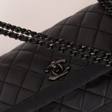 Chanel 2015 So Black Grograin Border Flap Bag - FashioNica