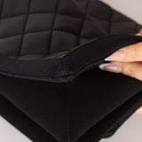 Chanel 2015 So Black Grograin Border Flap Bag - FashioNica