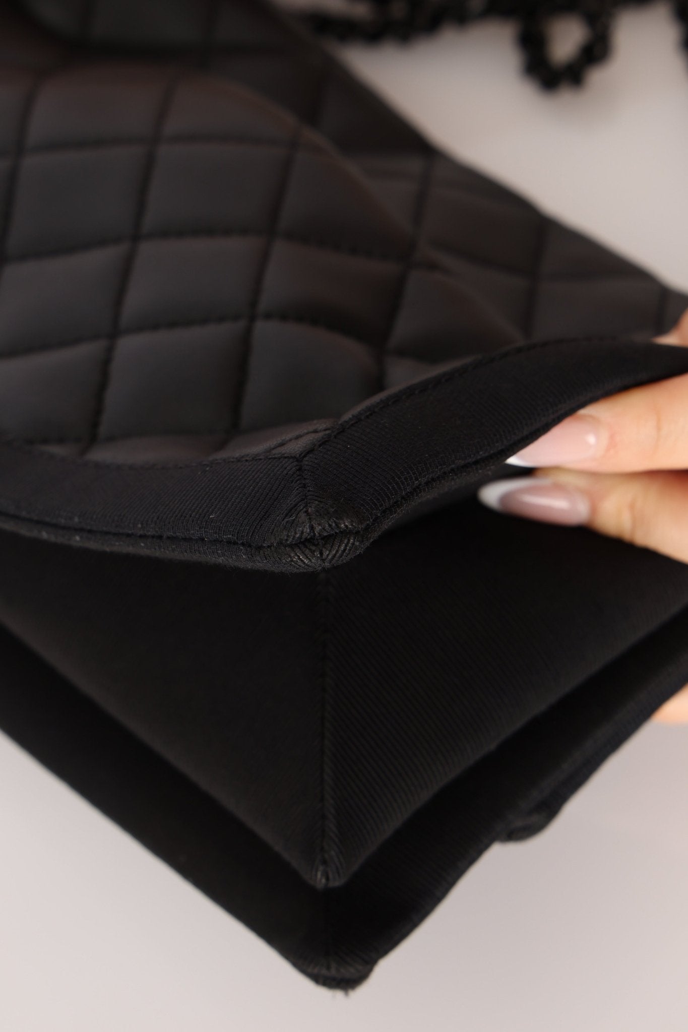 Chanel 2015 So Black Grograin Border Flap Bag - FashioNica