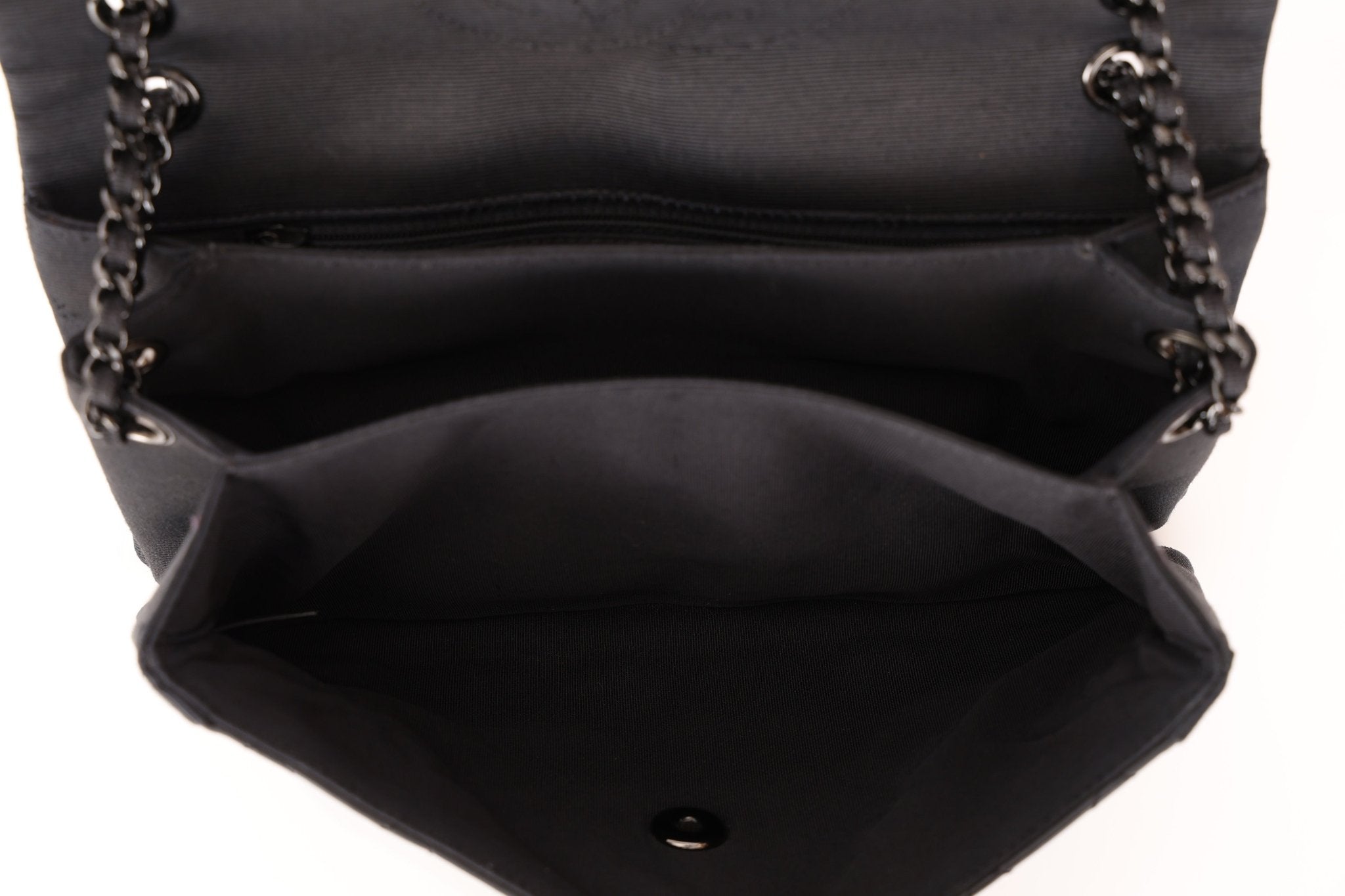 Chanel 2015 So Black Grograin Border Flap Bag - FashioNica