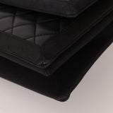 Chanel 2015 So Black Grograin Border Flap Bag - FashioNica