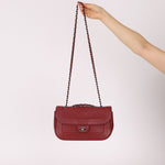 Chanel 2015 Wine Diamond Quilted Caviar Turnlock Rectangle Flap - FashioNica