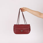 Chanel 2015 Wine Diamond Quilted Caviar Turnlock Rectangle Flap - FashioNica