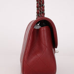 Chanel 2015 Wine Diamond Quilted Caviar Turnlock Rectangle Flap - FashioNica