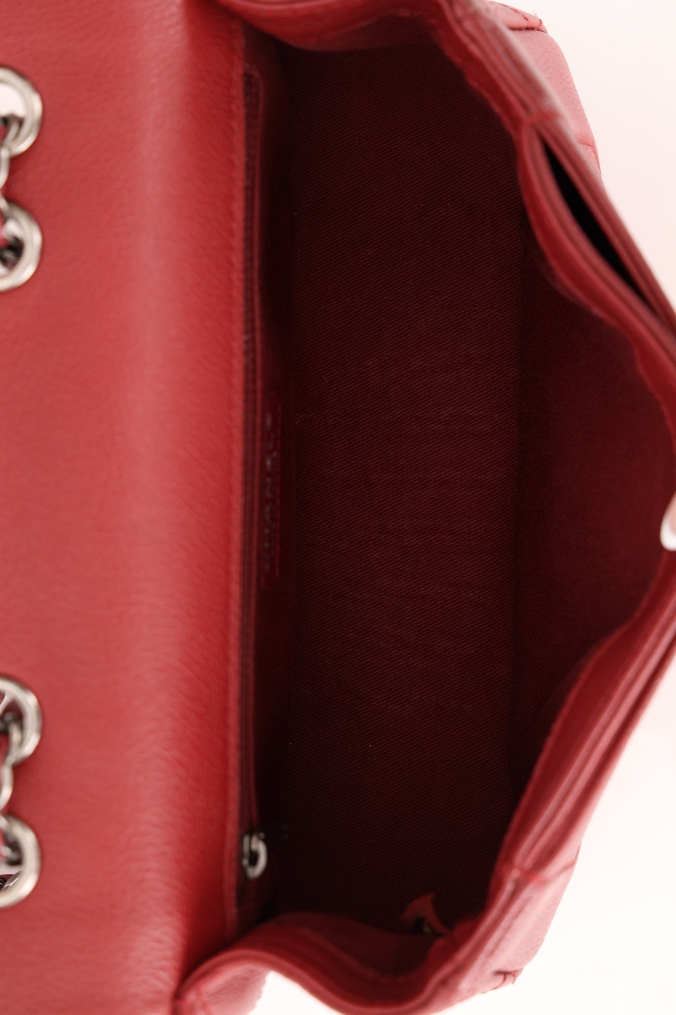 Chanel 2015 Wine Diamond Quilted Caviar Turnlock Rectangle Flap - FashioNica