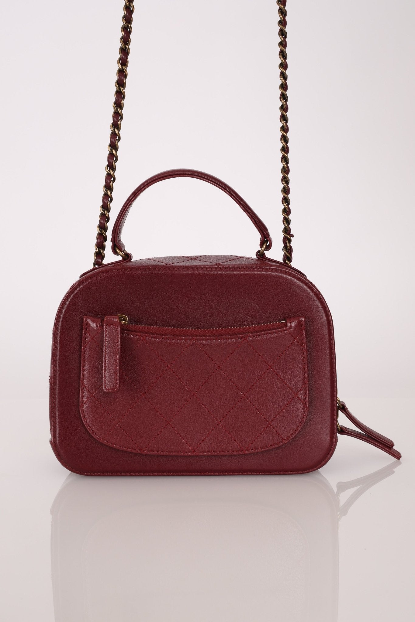 Chanel 2016 Calfskin Coco Curve Burgundy Vanity - FashioNica
