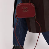 Chanel 2016 Calfskin Coco Curve Burgundy Vanity - FashioNica