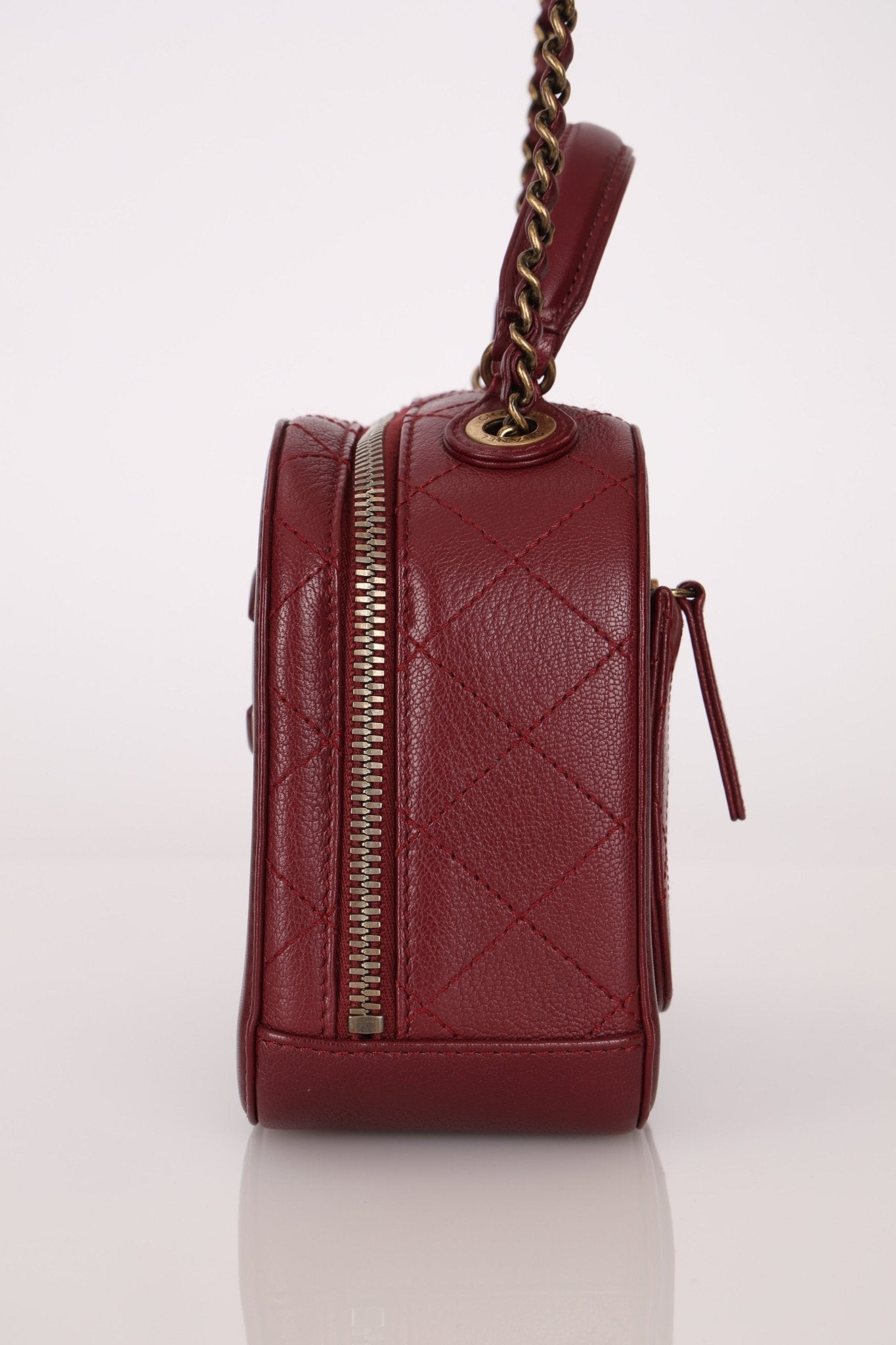 Chanel 2016 Calfskin Coco Curve Burgundy Vanity - FashioNica