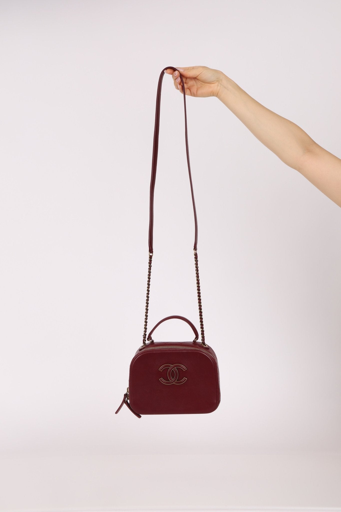 Chanel 2016 Calfskin Coco Curve Burgundy Vanity - FashioNica