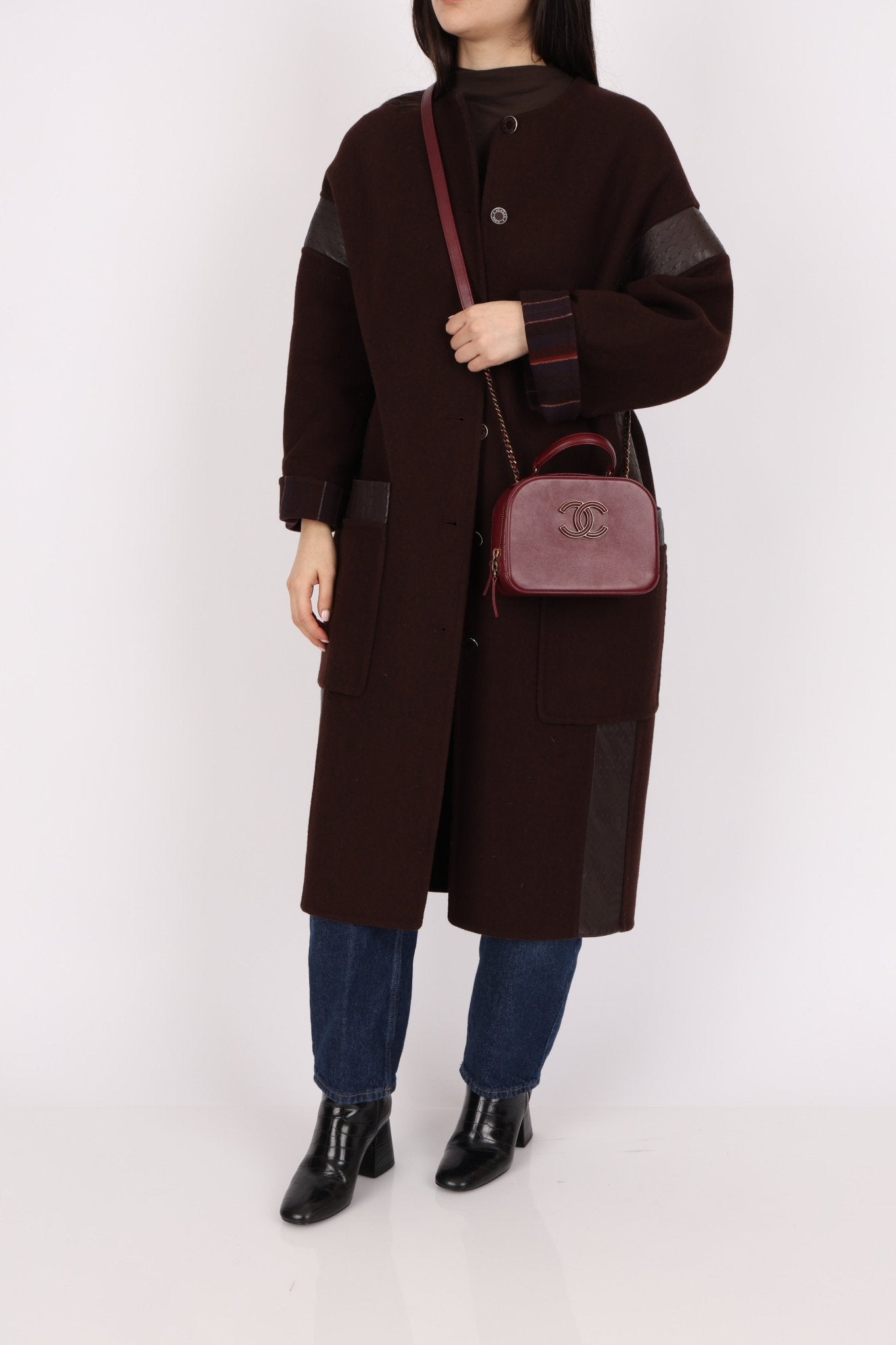 Chanel 2016 Calfskin Coco Curve Burgundy Vanity - FashioNica